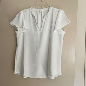 Maurice’s White Flutter Sleeve Blouse